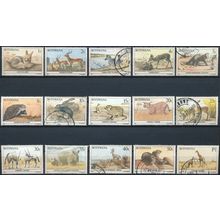 Animals: 15 Values - Botswana 1987 - FH & NM H - SG 619/23, 625/6 & 628/35