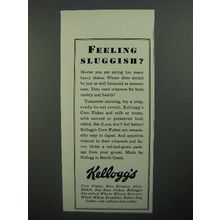 1930 Kellogg's Corn Flakes Ad - Feeling Sluggish?