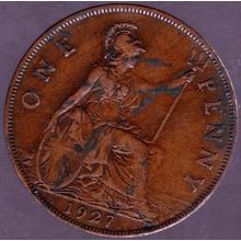 1927 Great Britain 1 Penny Coin