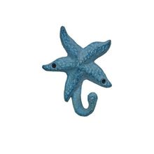 Pack Of 2] Dark Blue Whitewashed Cast Iron Starfish Hook 4""
