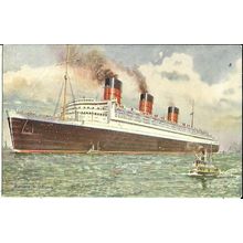 Cunard RMS QUEEN MARY Bernard Church Tuck Oilette Postcard (3042)