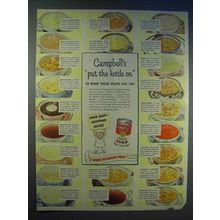 1950 Campbell's Soup Ad - 22 Varieties - Kettle On