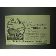 1960 Yorkshire Insurance Company Ad - Warwickshire
