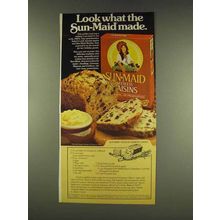 1977 Sun-Maid Raisins Ad - Holiday Hearth Loaves Recipe