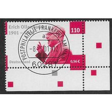 GER 2001 110pf 'ERICH OLLENHAUER '(CORNER MARGIN) FINE USED (EBID59-447)