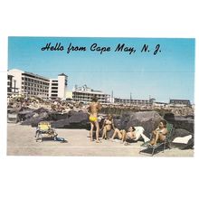 HELLO FROM CAPE MAY, NEW JERSEY, United States unused vintage postcard =