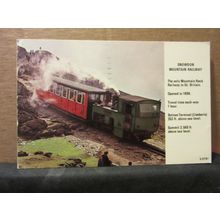 SNOWDON MOUNTAIN RAILWAY used postcard by E T W Dennis. 1983 pm =