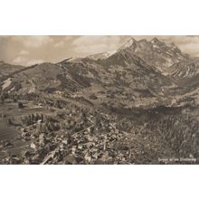 Gryon et les Diablerets Switzerland Aerial Real Photo Postcard