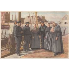 Scheveningen Fisherman Costume Fashion Dutch Painting Postcard