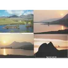 Loch Assynt Sunset Suilven 4x Scottish Sutherland Postcard s