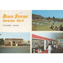 Felixstowe Beach Station Caravan Park Camping Site Rare Postcard