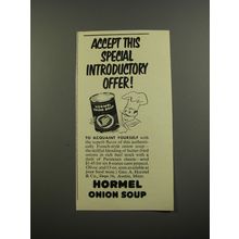 1953 Hormel Onion Soup Ad - Accept this special introductory offer