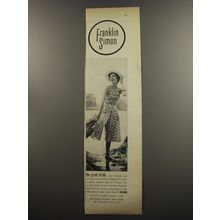 1953 Franklin Simon Dress by Flobert Advertisement - The great divide