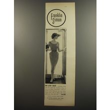 1953 Franklin Simon Dress by Henry Rosenfeld Advertisement
