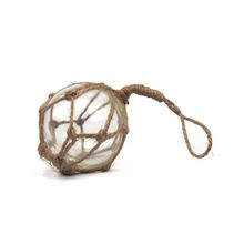 Pack Of 2] Clear Japanese Glass Ball Fishing Float With Brown Netting Decora...