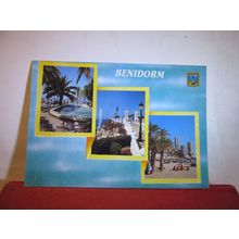 multiview, BENIDORM, SPAIN used postcard 1991 pm =