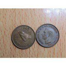 GB 1943 George VI Wren Farthing Coin