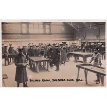 Billiard Room Soldiers Military Club Hull Night Attack WW1 Postcard
