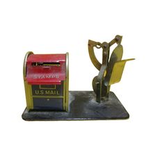 Vintage Mini Mail Box for Stamps With Letter Holder Scale Made in Japan