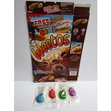 Weetabix - Weetos 2007 Surfs Up Cereal Box & 4 Toy Clamshell Viewers Sealed