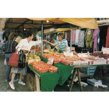 Fruit & Vegetable 1980s Grocer Grocery Shop Stall Market York Yorkshire Postcard