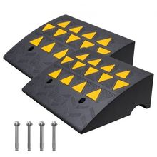 Rubber Curb Ramp 2 Pack, 6" Rise Height Heavy-Duty 33069 lbs/15 T Capacity T...