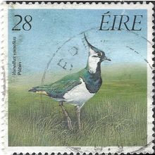 EIRE, BIRD, Northern Lapwing, Vanellus vanellus, blue 1989, 28p, #3