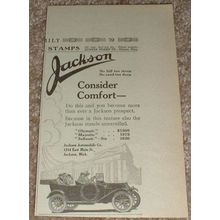 1913 Jackson Car Ad, Consider Comfort NICE!!