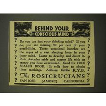 1947 The Rosicrucians Ad - Your Conscious Mind