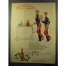 1947 PM Whiskey Ad - For Pleasant Moments