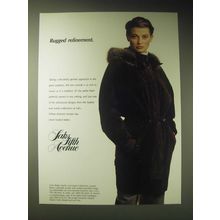 1989 Saks Fifth Avenue Brown Calfsuede Anorak Ad - Rugged Refinement