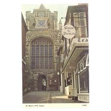 ST. MARY'S CHURCH, RYE, EAST SUSSEX used postcard 1975 postmark =