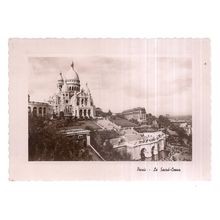 THE SACRED-HEART BASILIC, PARIS, FRANCE used vintage postcard 1953 postmark #