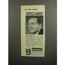 1952 Hormel Onion Soup Ad - William McDermott - Critics agree!