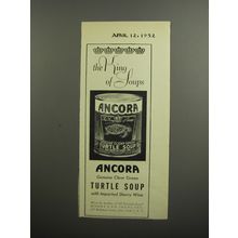 1952 Ancora Turtle Soup Ad - The King of Soups