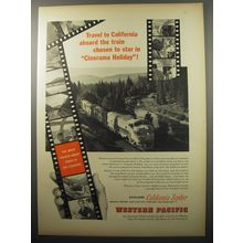 1955 Western Pacific Railroad Ad - Star in Cinerama Holiday