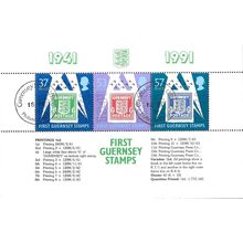 Guernsey Booklet Stamps 50th Anniv. 1st Stamp MNH 1991. 2 NB1-4