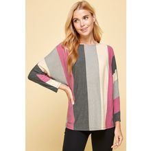 Women's Striped Dolman Sleeves Top