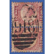 GB QV 1870 1/2d ROSE PLATE 6 CW DW SG49 GU VERTICAL PAIR WORCESTER 918
