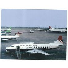 VISCOUNT AIRCRAFT BRITISH AIRWAYS AT HEATHROW AIRPORT CARD NO W 130