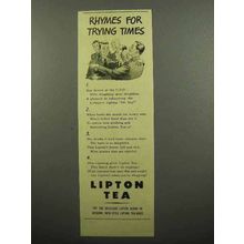 1943 Lipton's Tea Ad - Rhymes for Trying Times