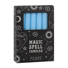 Candles - Set of 12 Light Blue 'Peace' Spell Candles