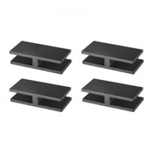 Glass Clamp, 4 PCS Rectangle Glass Railing Bracket for 0.31 "-0.47 " Tempere...