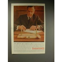 1963 Sheaffer's Desk Set Fountain Pen Ad - Can't Wait