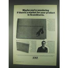1967 SAS Airlines Ad - Market in Scandinavia