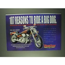 2001 Big Dog Boxer Motorcycle Ad - 107 Reasons to Ride