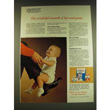 1966 Gerber Baby Food Ad - The wonderful rewards of fun and games