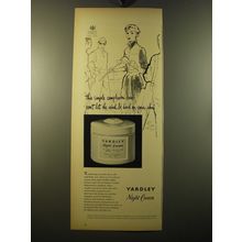 1950 Yardley Night Cream Ad - This simple complexion care won't let the wind be