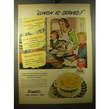 1950 Campbell's Beef Noodle Soup Ad - Lunch is Served