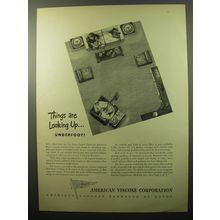 1950 American Viscose Corporation Ad - Things are looking up Underfoot